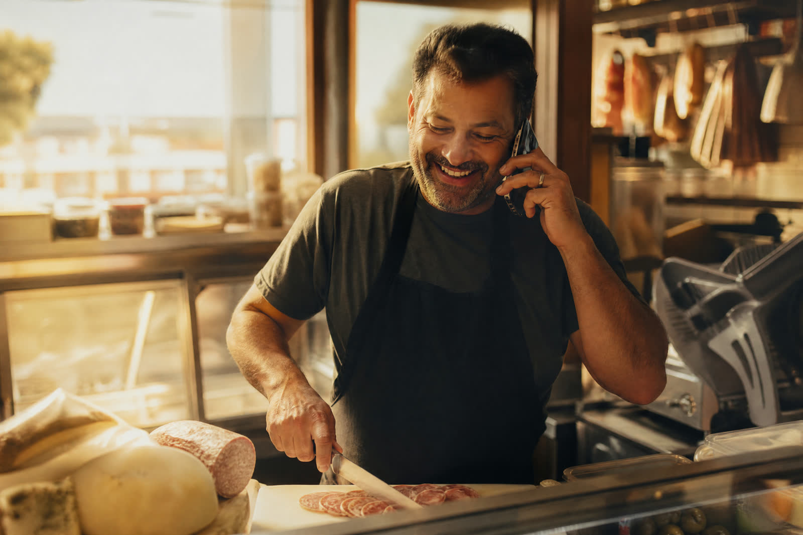 Business owner taking the call